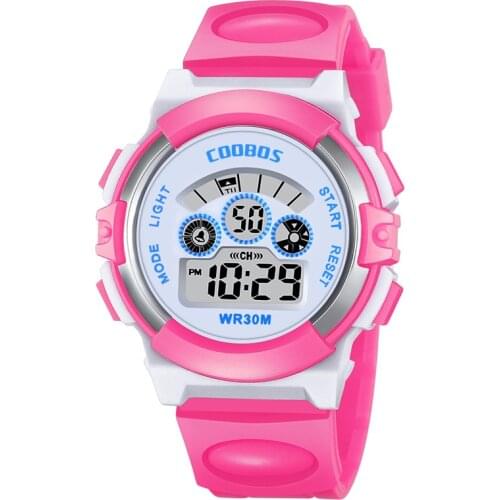 Multifunction Children Digital Watch Luminous Alarm Clock Timing Stainless Steel Buckle Silicone Strap Student Electronic Watch