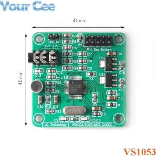 VS1053 Audio Module MP3 Player Module Development Board onboard Recording SPI OGG Encoding Recording Control Signal Filter DC 5V
