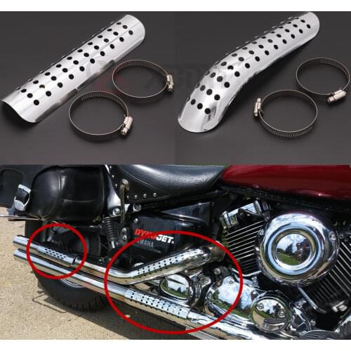 Motorcycle Universal Curved Exhaust Muffler Pipe Heat Shield Cover Guard Protector For Harley Honda Yamaha Suzuki Kawasaki