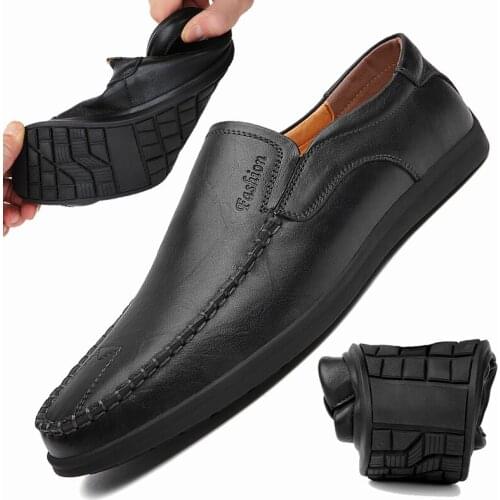Mens Shoes Genuine Leather Loafers Soft Comfortable Casual Shoes Moccasins Shoes Fashion Male Breathable Slip on Driving Shoes