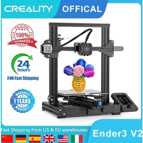 CREALITY Ender-3 V2 DIY FDM 3D Printer Kit Updated mainboard with silent TMC2208 stepper drivers Resume printing power failure