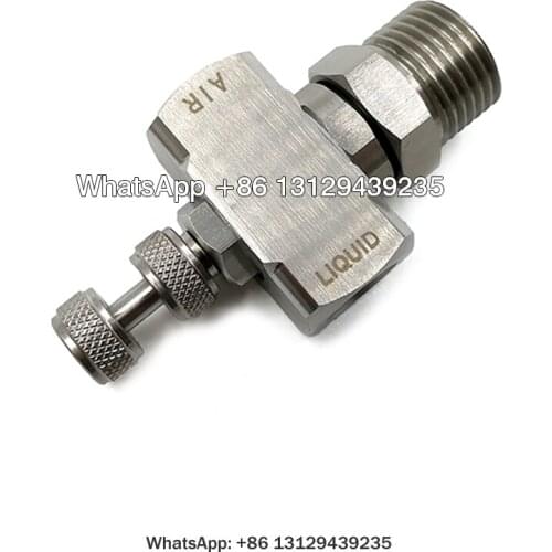 Stainless Steel Thick-Wall-Mounted 1/4jn Air Atomizing Nozzle,Adjustable Air Water Mixting Misting Nozzle,Disinfection Nozzle