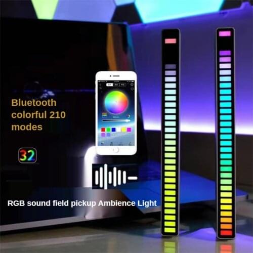Voice-activated Rhythm Night Lamp Stick 32-Bit RGB Audio Spectrum Bar Pickup Ambient DJ LED Display Rhythm Pulse Colorful Signal