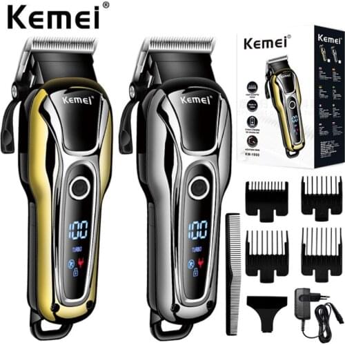 100-240V Kemei Professional Hair Clipper Rechargeable Hair Trimmer Beard Shaving Machine Hair Cutting For Barber