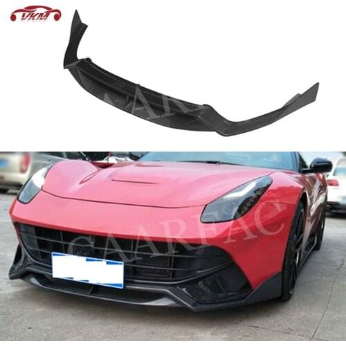 Carbon Fiber D Style Front Bumper Lip Aprons for Ferrari F12 Berlinetta 2013-2016 FRP Chin Car Styling