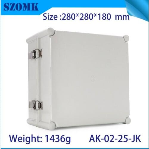 280*280*180mm szomk plastic waterproof enclosure for electronics pcb outdoor IP65 hinged seal waterproof distribution box