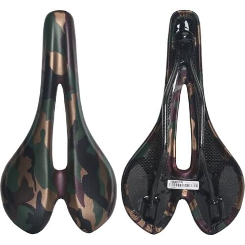 1pcs TOSEEK Bicycle cushion Carbon Fiber Saddle Road Bike Lightweight Seat Camouflage green Cushion
