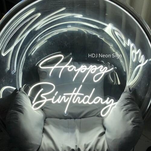Led neon sign happy birthday custom decoracion display acrylic flex cartel cool light for party gift home wall decor