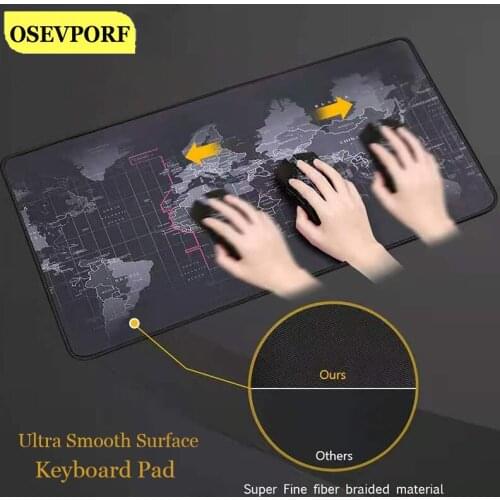Silicone Large Mousepad Gaming Accessories Keyboard Pad Cushion XL Mouse Mat Gel World Map Print Keyboard Gel Logitech Gamer Mat