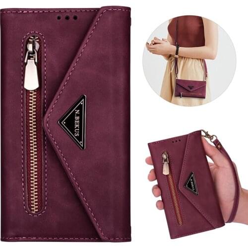 Messenger Bag Wallet Case for IPhone X Xr Xs 11 12 Mini Pro Max SE 2020 8 7 6S Plus Leather Cover Starlight Wallet Card Holder