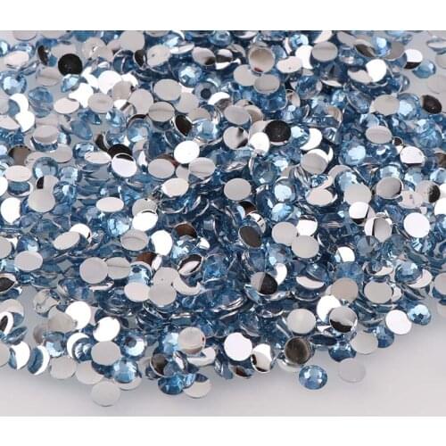 Light Blue 10000pcs 2mm/3mm/4mm/5mm Round Resin Flatback Rhinestones DIY Nail Art Phone Shoes Decorations