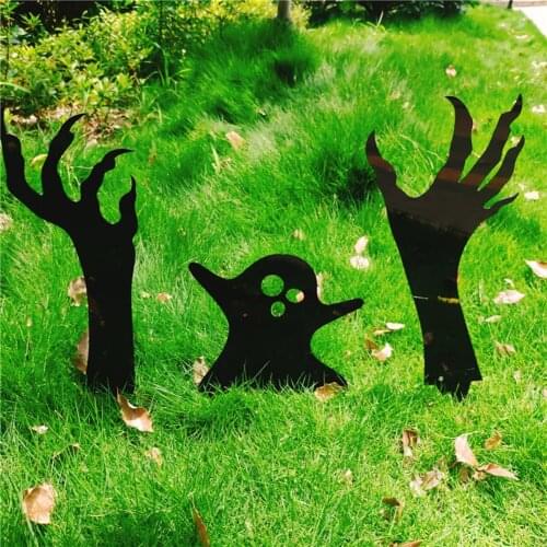 Halloween Garden Decoration Stakes Waterproof Halloween Ground Plug Patio Decorative Card for Terrace Backyard Lawn
