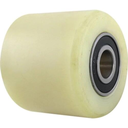Uxcell 1Pcs 70mm Length Nylon 80mm Diameter Wheel Beige for Pallet Truck for Trolleys,Furniture,Rack, etc. Hot Sale