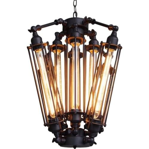 Vintage American Style RH Lofts Pendant Light Steampunk Industrial Metal Pendant Tube Lamp Coffee Shop Bar Restaurant Lighting