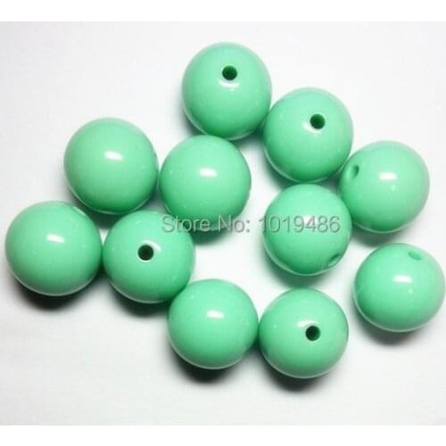 Choose size) 6mm/8mm/10mm/12mm/14mm/16mm/18mm/25mm Mint green color Gumball Bubblegum Acrylic Solid Beads for Necklace Jewelry