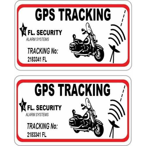 1.5"*2.25" 2PCs Motorcycle GPS Tracking Stickers, Vinyl Decals - Indoor & Outdoor Use, UV Protected & Waterproof