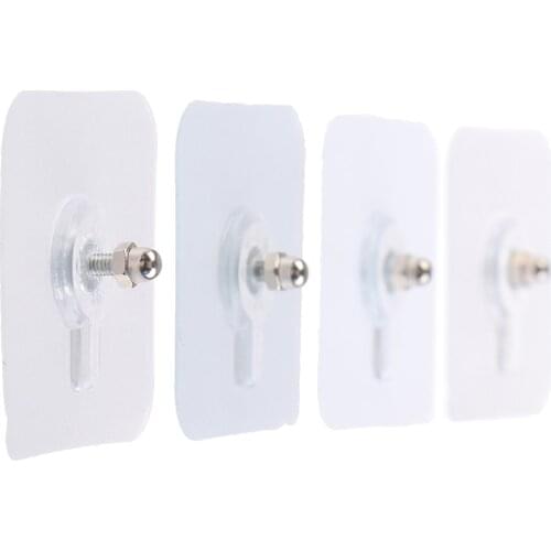 10Pcs PVC Strong Adhesive Nails Wall Poster Seamless Wall Hook Waterproof Transparent Kitchen Bathroom Screw Hook Hanger