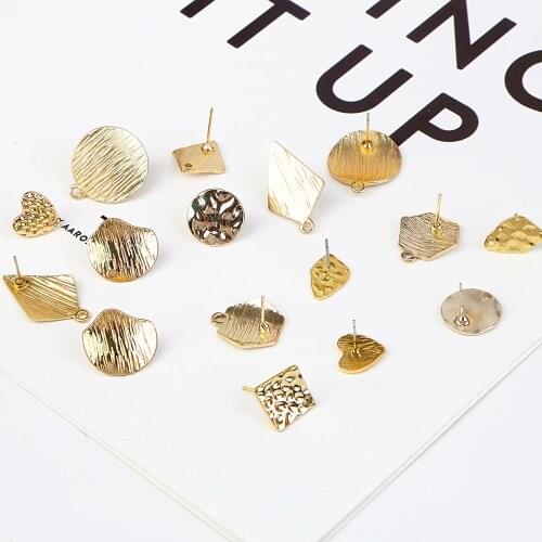 10pcs Simple Round Drop Earrings Base Findings With One Hole Women DIY Charms Earrings Jewelry Making Accessories