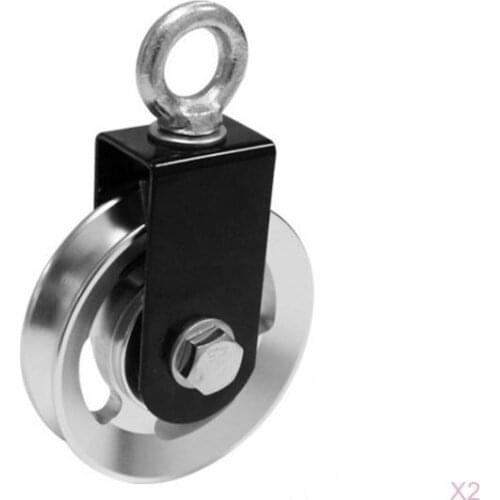 2pcs Single Wheel Swivel Pulley Fitness Elevator Cable System DIY Build Scooter