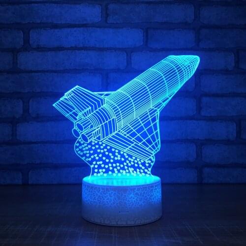 3D LED Night Light Rocket Model 7 Colors Remote Control USB Table Desk Lamp for Kids Gift Home Decor