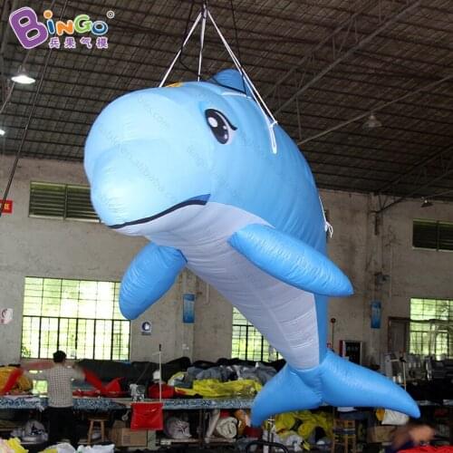 4M/13ft. Long inflatable dolphin model balloon for hanging Ocean theme Event decoration