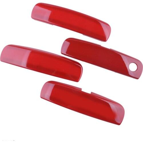 4Pcs/Set Red Car Side Door Handle Decoration Cover Trim Bezel Fit For Dodge Charger 2010-2012 2013 2014 2015 2016 2017 2018 2019