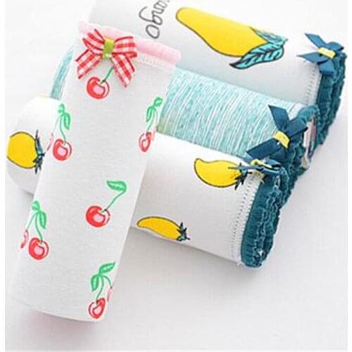 4PCS/Lot Children Cotton Underwear Young Girls Briefs Solid Low Waist Short Briefs Comfortable Ladies Panties TWY-811-M-4p