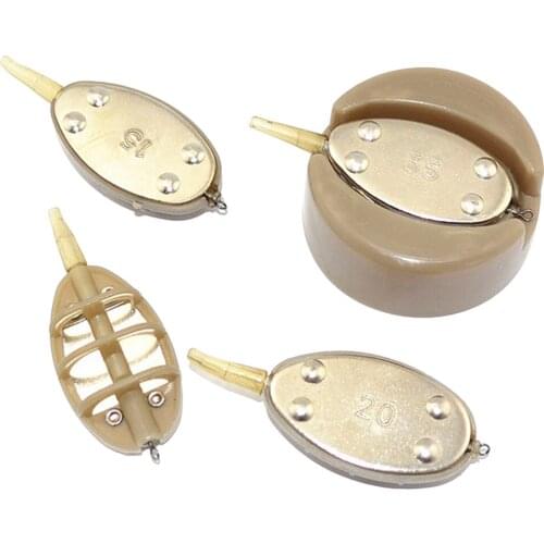 4Pcs Inline Method Carp Fishing Feeders Mould Set Fishing Bait QW