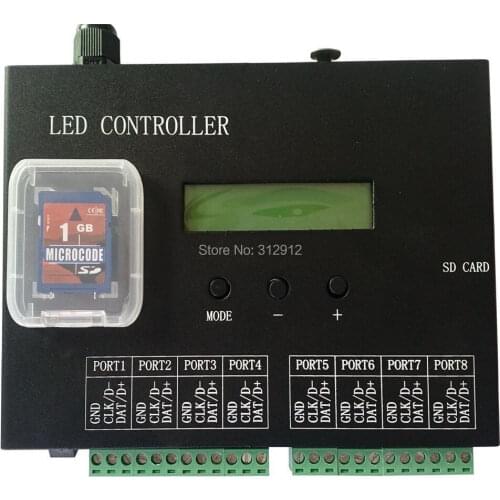 8port off-line/stand-alone/SD card/full color pixel controller;8192pixels controlled;can connect to DMX console