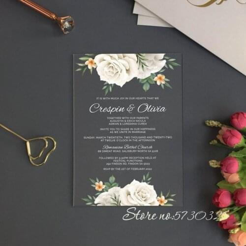Free Shipping Custom Acrylic Wedding Invitation Transparent Wedding Acrylic Invites Partecipazoni Matrimonio Acrylic Invitations