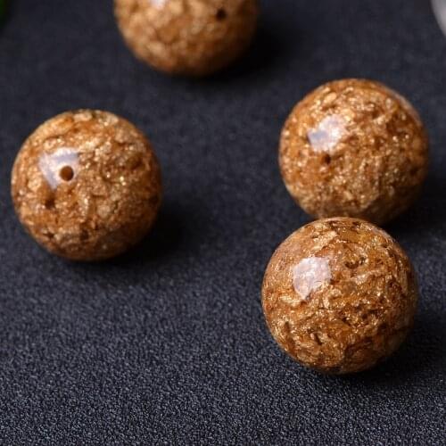 10pcs/lot Great Quality Gold Foil Beads 5 6 7 8 10 12 14 16mm Handmade Buddhism Spacer Beads DIY Beading Jewelry Charm Findings