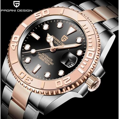 PAGANI DESIGN Brand Automatic Mechanical Mens Watch NH35A Luxury Sapphire 100M Waterproof Sports Watches Men Mekaniska Klockor