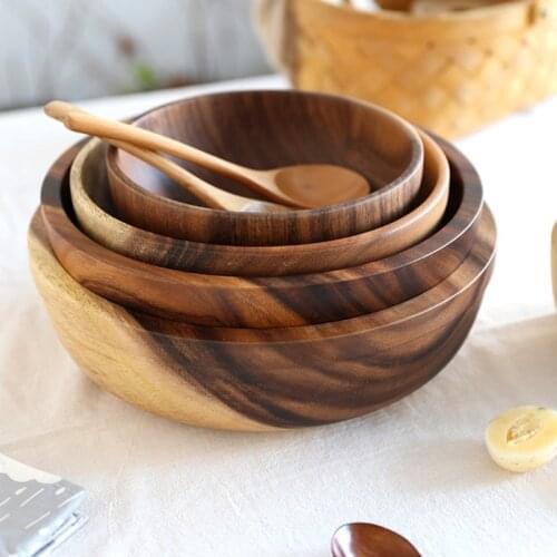 Wooden Fruit Vegetable Storage Bowl Dough Mixer Basin Decoration Practical Household Kitchen Picnic Tray Food Bread Dish