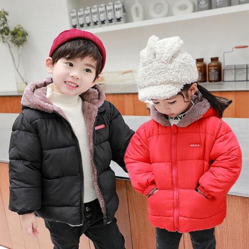 2021 Winter Thicken Kids Jacket For Girls Coats Boys Jackets Plus Hooded Jackets Toddler Parka Outerwear Infant Children Clothes