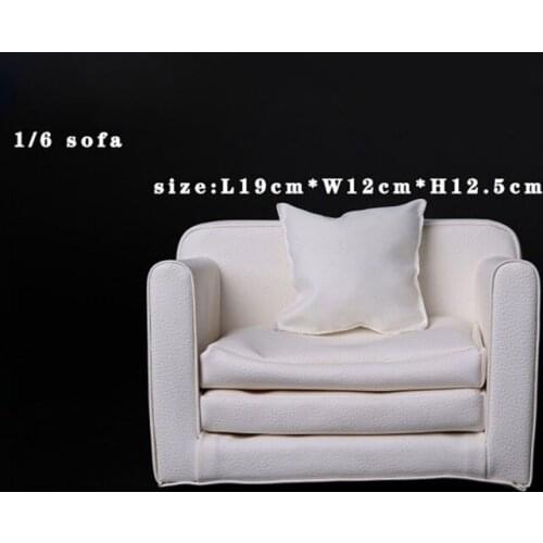 1/6 Scale European Style Leisure Sofa 12 Inch Action Figure White Simple Seat