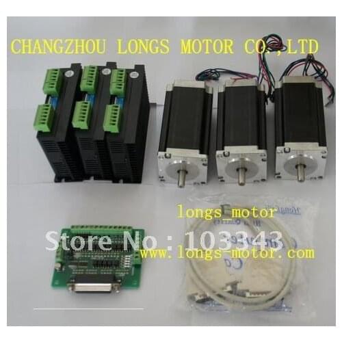 3Axis Nema 23 stepper motor 425oz.in & stepper motor driver DM542A for CNC Router / Mill longs-motor