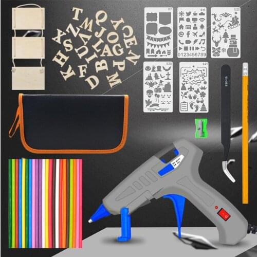 EU/UK/US 30W Adjustable Temperature Electric Soldering Iron Welding Tool Kit Tweezers Glue Sticks Set for Home DIY Craft