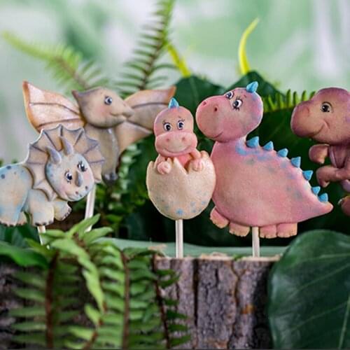 Dinosaur Molds Fondant Cakes Decorating Tools Silicone Molds Sugarcrafts Chocolate Baking Tools for Cakes Gumpaste Form18175