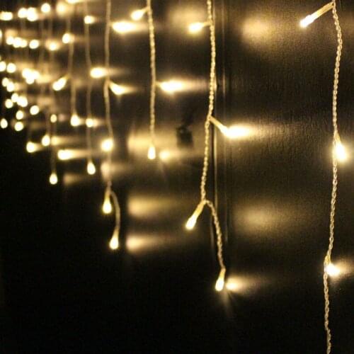 3M*1M 144LEDs icicle snowfall Hanging Curtain String Fairy Light Christmas Xmas Tree Wedding party Lighting Decor-Warm white