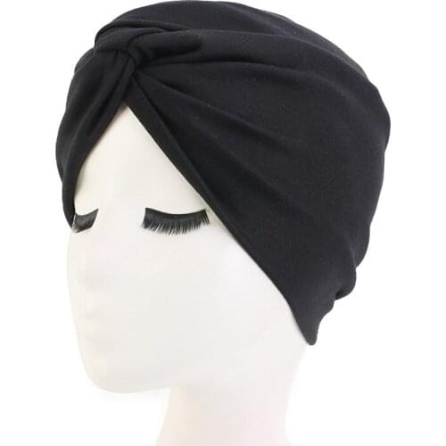 Bohemian Cotton Headband Hat Twist Cap Indian Chemotherapy Muslim Women Elastic Turban Beanie Scarf Hair Loss Cover Headwear