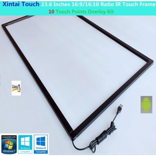 23.6 inch 16:9 Ratio 10 touch points infrared IR Multi Touch Frame / Overlay / Panel with fast shipping(With Glass)