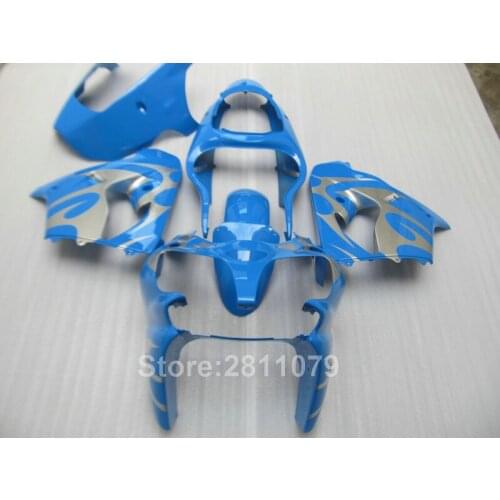 7 free gifts moto parts fairing kit for Kawasaki ninja ZX9R 2000 2001 blue silver fairings set ZX9R 00 01 MK39