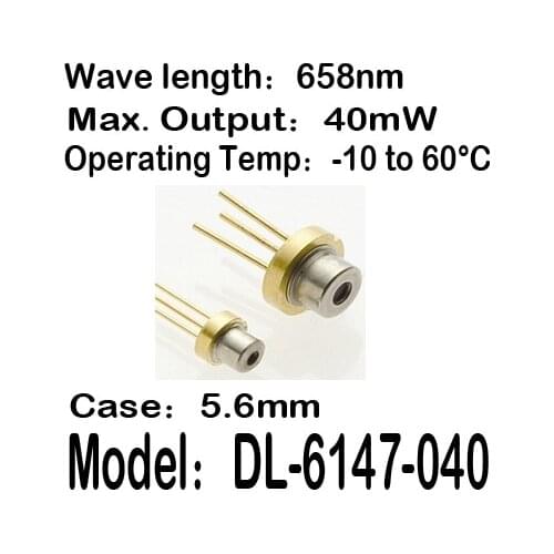 1-20pcs/lot DL-6147-040 6147-040 658nm 40mW 5.6mm -10 to 60C operating temp Laser diode