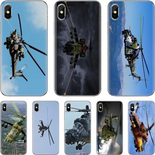 Mil Mi 24 Hind Helicopter Military Soft TPU Covers For Samsung Galaxy A10 A30 A40 A50 A60 A70 a12 a31 a41 a51 a71 a20e a21s M30