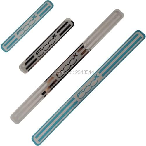 For Fiat 500X 2015-2019 2020 Accessory Carbon Stainless Door Sill Kick Scuff Plate Protector Trim Cover Guard Pedal Car Styling