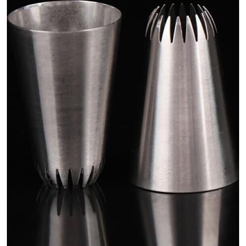 #18 Open Star Icing Nozzle Pipe Tip Stainless Steel Cake Decorating Tip Icing Nozzle Kitchen Cake Baking Tool