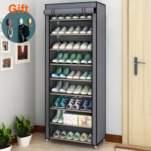 New Simple Assemble Shoe Rack Multilayer Nonwoven Fabric Shoe Organizer Dust-proof Shoe Storage Living Room Store Shoes