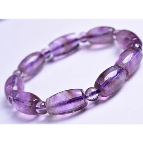 Wholesale Purple Natural Crystal Bracelet Bucket Beads Hand String Lucky Beauty for Women Girl Gift Crystal Fashion Jewelry
