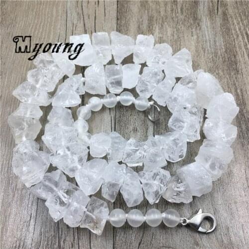 Semi-Precious Stones Clear Crystal Quartz Choker Necklace,Handmade Fashion Jewelry Natural Gems Women Necklaces MY1963