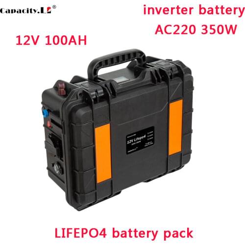 12V 100ah lifepo4 rechargeable battery AC350W RV sola iron phosphate 150AH bluetooth BMS lithium battery camping outdoor engine